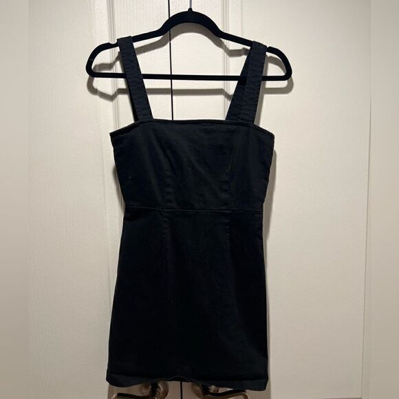 Forever 21 Black Dress with Button Side Size Small - Picture 1 of 3